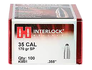 Picture of Hornady Interlock Rifle Bullets .35 cal .355" 170 gr SP Interlock (.350 Legend) 100/ct 3501