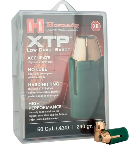 Picture of Hornady Sabots w/ XTP Bullets .50 cal Sabot with .44 cal Bullets 240 gr XTPHP 20/ct 6720
