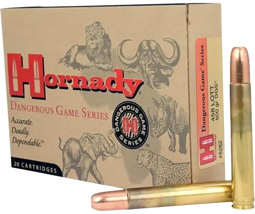 Picture of Hornady Dangerous Game Series Rifle Ammunition .458 Lott 500 gr DGS 2300 fps - 20/box 8262