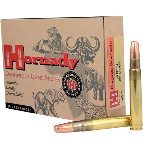 Picture of Hornady Dangerous Game Series Rifle Ammunition .416 Rem Mag 400 gr DGS 2400 fps - 20/box 82674