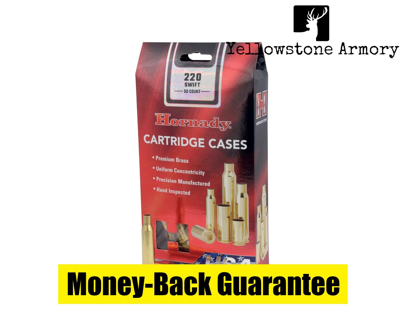 Hornady Unprimed Cases Cartridge 220 Swift Rifle Brass 8615-img-0