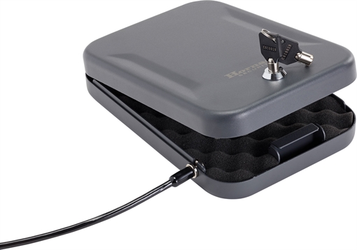 Picture of Hornady Standard Lock Box Large Key Entry Black Steel Holds 1 Handgun 9.50" L x 6.50" W x 1.75" D 95200