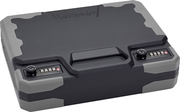 Picture of Hornady TrekLite Lock Box XXL Combination Key Entry Black Holds 2 Handguns Polycarbonate 95260
