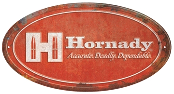 Picture of Hornady Oval Sign Rustic Red White Aluminum 12" x 18" 99144