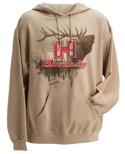 Picture of Hornady 99612XXXL Elk  3XL Tan/Khaki Hoodie 090255730074