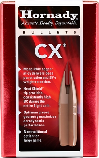 Picture of Hornady CX 6.8MM/270 CAL (0.277'') 130GR POLYMER TIP BOAT TAIL 50/BOX 273704