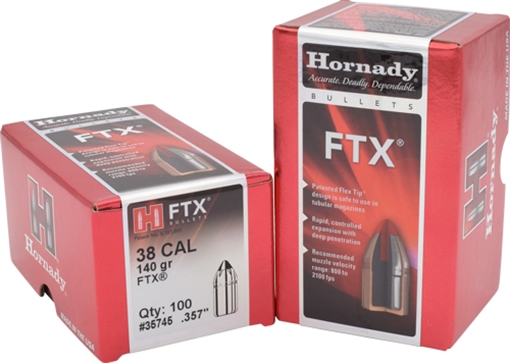 Picture of Hornady FTX 38 Cal .357 140 gr Flex Tip eXpanding 100 Per Box/ 15 Case 35745
