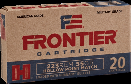 Picture of HORNADY FRONTIER 223 REM 55 GR HP MATCH 20RD/BX 25BX/CS HORFR140