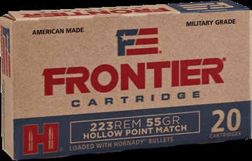 Picture of HORNADY FRONTIER 223 REM 55 GR HP MATCH 20RD/BX 25BX/CS HORFR140