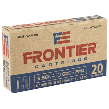 Picture of HORNADY FRONTIER 5.56NATO 62GR FMJ 20RD BX 500RD CASE FR206