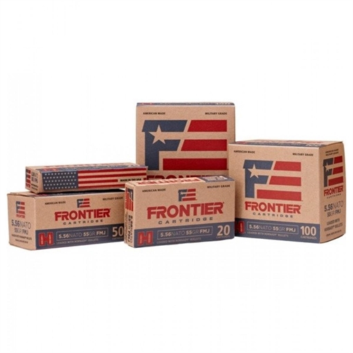 Picture of Hornady Frontier NATO Rifle Ammunition 5.56mm 62 gr FMJ 500/ct Case (25-20/ct Boxes) FR260C