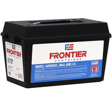 Picture of Hornady Frontier Rifle Ammunition .223 Rem 55gr FMJ 1282 fps 200/ct (Ammo Can) FR501 090255727791