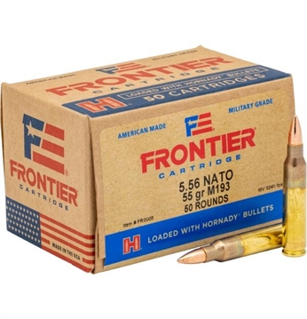 Picture of Hornady Frontier Rifle Ammunition XM193 5.56mm NATO 55 gr FMJ 3240 fps 50/ct FR2005