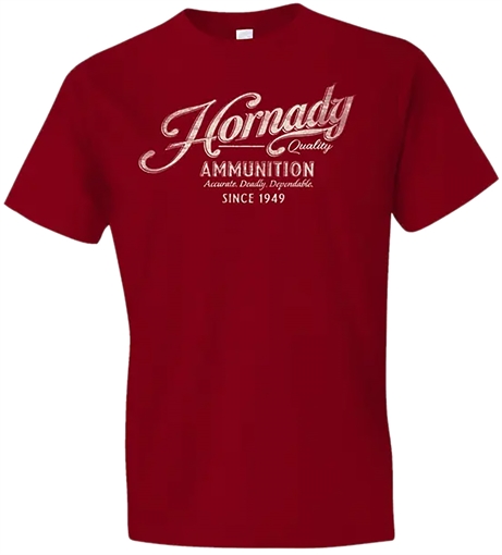 Picture of Hornady Gear Vintage Script Red Cotton Semi-Fitted Medium 31872
