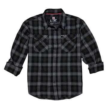Picture of Hornady Gear Flannel Shirt 3XL Olive/Black/Gray, Cotton/Polyester, Relaxed Fit Button Up 32216