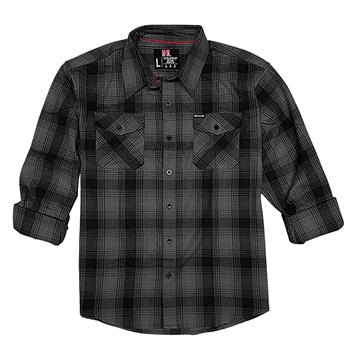 Picture of Hornady Gear Flannel Shirt 2XL Gray/Black, Cotton/Polyester, Relaxed Fit Button Up 32225