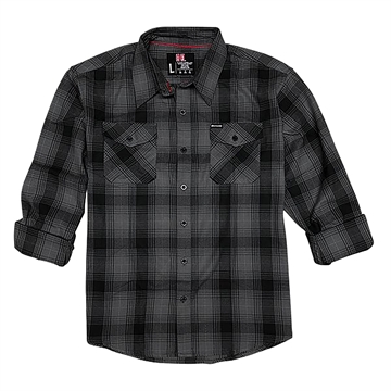 Picture of Hornady Gear Flannel Shirt 3XL Gray/Black, Cotton/Polyester, Relaxed Fit Button Up 32226