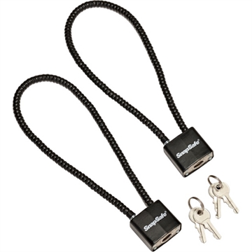 Picture of SnapSafe Lock Box Cable Lock with Padlock Steel PVC-Covered Black 2 Pack 75281