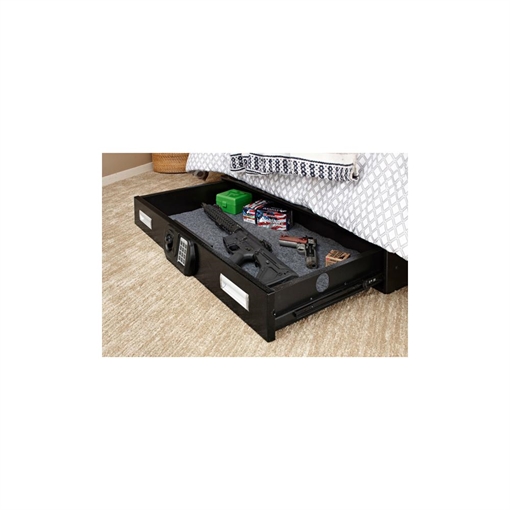 Picture of SnapSafe Specialty Safe Under Bed Medium Access Code/Key Entry Black 14 Gauge Steel 75402