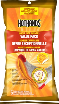 Picture of HOTHANDS INSOLE FOOT WARMER 5 PAIRS PER BAG 9 HOUR W/ADHSV HFINS5PRUPDQE