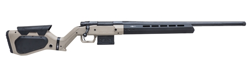 Picture of Howa M1500 Hera 6.5 Creedmoor 5+1 24" Heavy Threaded Barrel, Black Rec, Tan & Black Hera H7 Chassis Stock HHERA65CHBTAN