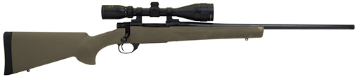 Picture of Howa M1500 Gamepro Gen2 7mm Rem Mag 3+1 24" Threaded Barrel, Blued Metal Finish, Green Fixed Hogue Pillar-Bedded Overmolded Stock, Includes GamePro 4-12x40mm Scope HGP27MMG
