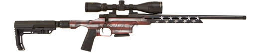 Picture of Howa M1500 Mini Excel Lite 7.62x39mm 20" TB 5+1 American Flag Cerakote Black Folding HTI Excl Lite Chassis Stock HMXL762USA