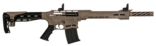 Picture of Citadel Boss25 12 Gauge Semi-Auto 3" 5+1 18.75" Black Steel Threaded Barrel, Flat Dark Earth Picatinny Rail Aluminum Receiver, Picatinny Handguards, Black Adj Cheek Riser Synthetic Stock CBOSS2512FDE