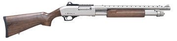 Picture of Citadel Mariner 12 Gauge Pump 3" 4+1 18.50" Nickel Full Heat Shield Barrel, Nickel Picatinny Rail Stainless Steel Receiver, Fixed Walnut Wood Stock FRMN1220NKL