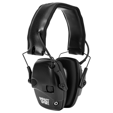 Picture of HOWARD LEIGHT HEARING PROTECTION IMPACT SPORT BLACK ELECTRONIC EARMUFF W/DELUXE HEADBAND R-02524 R02524