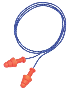 Picture of Howard Leight Corded Ear Plugs Smart Fit Foam 25 dB Behind The Neck Orange Ear Buds with Blue Cord Adult 2 Pair R01520