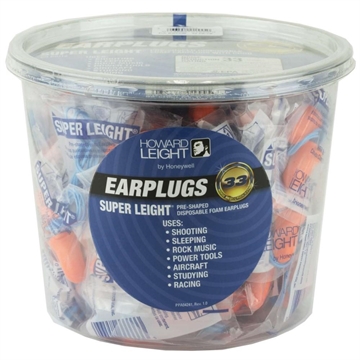 Picture of Howard Leight Super Leight Ear Plugs Pre-Shaped Foam Coral Ear Plugs 33dB 50/pr Corded Tub R-33333