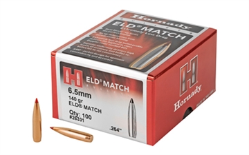 Picture of Hornady ELD Match 6.5mm .264 140 gr Extremely Low Drag Match 100 Per Box/ 15 Case 26331