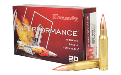 Picture of Hornady Superformance, 308 Winchester, 150 Grain, Copper Alloy eXpanding Projectile, 20 Round Box 80944