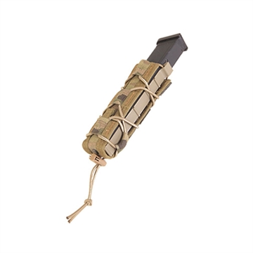 Picture of High Speed Gear TACO Extended Mag Pouch Single Coyote Brown Nylon MOLLE Belts 2" Wide Compatible w/ Pistol 11EX00CB