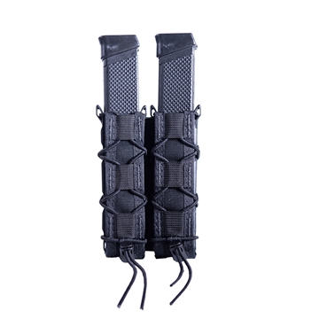 Picture of High Speed Gear TACO Extended Mag Pouch Double, Black Nylon, Mounts to MOLLE & 2" Wide Belts 11EX02BK