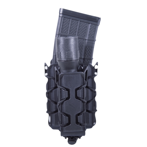 Picture of High Speed Gear Polymer Taco Double Decker, Double Magazine Pouch, Molle, Fits 1 AR15 Magazine and 1 Pistol Magazine, Polymer Construction, Black 16DD01BK