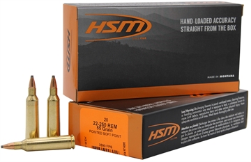 Picture of HSM HSM Varmint Rifle Ammunition 22-250 Rem. Soft Point 55 gr. 20 rd. HSM-22-250-4-N 222504N
