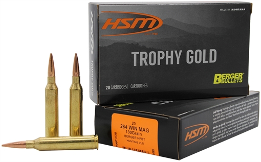 Picture of HSM TROPHY GOLD 264 WIN MAG 130GR BERGER VLD 20RD 20BX/CS 264WM130VLD