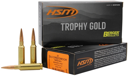 Picture of HSM Trophy Gold Extended Range 6.5 Creedmoor 140 gr Berger Hybrid Tactical Open Tip Match 20 Per Box/ 25 Case 65CREEDMOOR140VLD