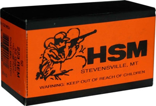 Picture of HSM AMMUNITION 223 REM 52GR MATCH BTHP 50RD 20BX/CS HSM-223-7-N