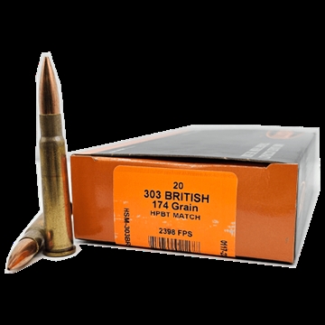 Picture of HSM AMMUNITION 303 BRITISH 174GR HPBT MATCH 20RD BOX 20 BOXES PER CASE 303BRIT-3-N