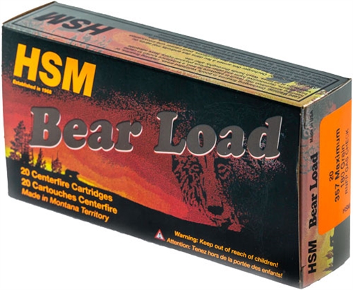 Picture of HSM BEAR 357 MAXIMUM 180GR RNFP 20RD 25BX/CS 357MAX-3-N