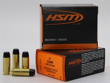 Picture of HSM SUBSONIC 10MM 240GR HARD CAST LEAD FN 20RD 20BX/CS 10mm-17-N 10MM17N