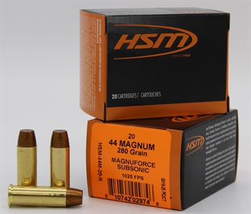 Picture of HSM SUBSONIC 44 REM MAG 280GR HARD CAST LEAD FN 20RD 20BX/CS 44M-20-N 44M20N