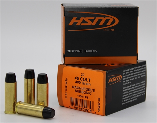 Picture of HSM SUBSONIC 45 LC 400GR HARD CAST LEAD FN 20RD 20BX/CS 45C-10-N 45C10N