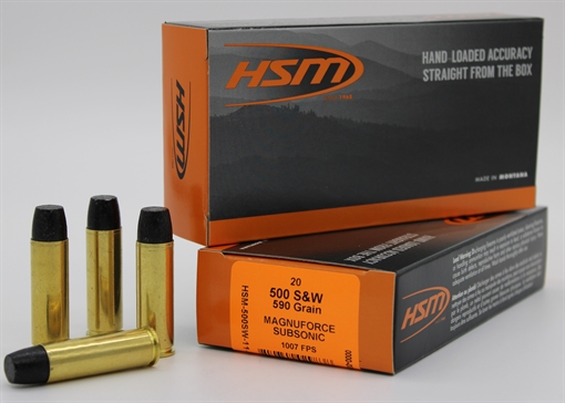 Picture of HSM SUBSONIC 500 SW MAG 590GR HARD CAST LEAD FN 20RD 25BX/CS 500SW-11-N 500SW11N