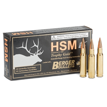 Picture of HSM Trophy Gold Extended Range 7mm Rem Mag 168 gr Berger Hunting VLD Match 20 Per Box/ 20 Case 7MAG168VLD