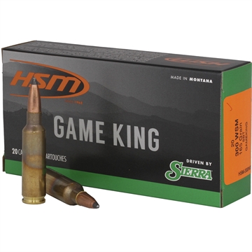 Picture of HSM Game King Rifle Ammunition 300 WSM Sierra Spitzer BT 165 gr. 20 rd. HSM-300WSM-40-N