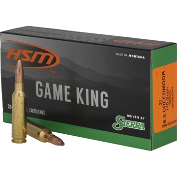 Picture of HSM Game King Rifle Ammunition 6.5 Creedmoor Sierra Spitzer BT 140 gr. 20 rd. HSM-65 CREEDMOOR-1-N